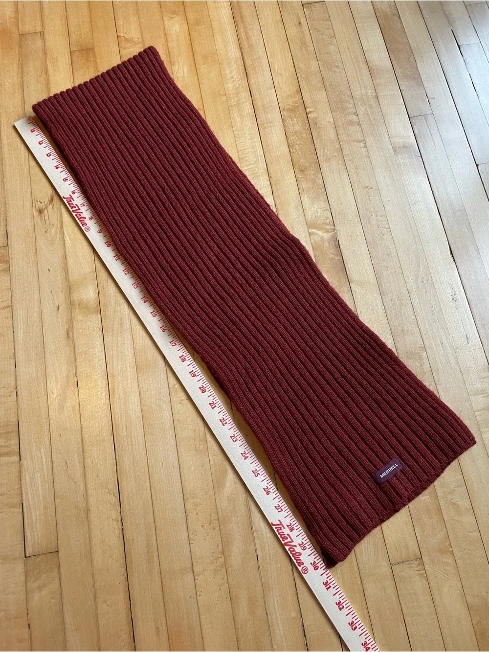 MERRELL Wool Blend Knit Ribbed Scarf Unisex Minimalist Winter Cozy Warm